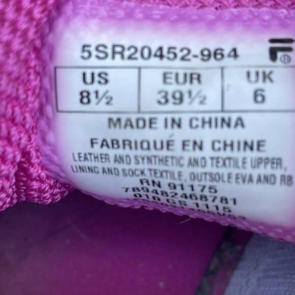 FILA Simulate 2 Running Shoes Women's Size 8.5 / 39.5 Memory Foam (5SR20452 964) - Picture 9 of 9